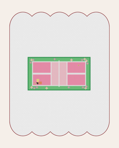 Pink Pickleball Court - Cross Stitch Kit