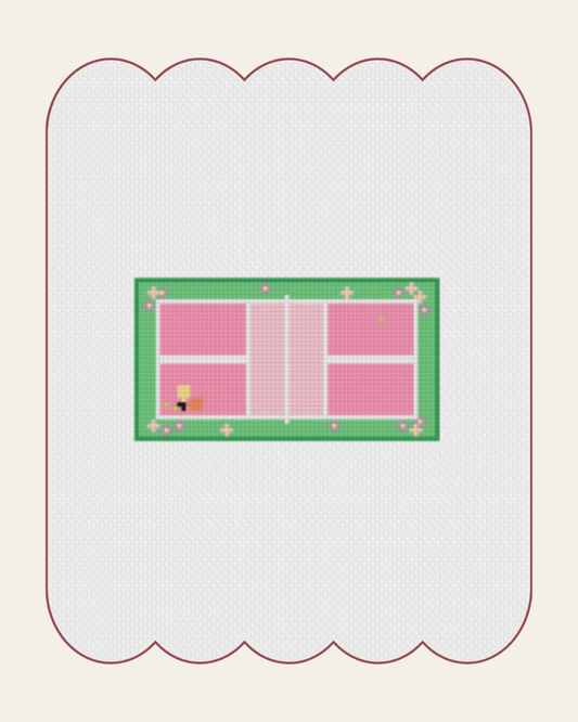 Pink Pickleball Court - Cross Stitch Kit