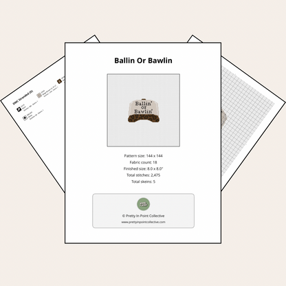Ballin’ or Bawlin’ - Cross Stitch Kit