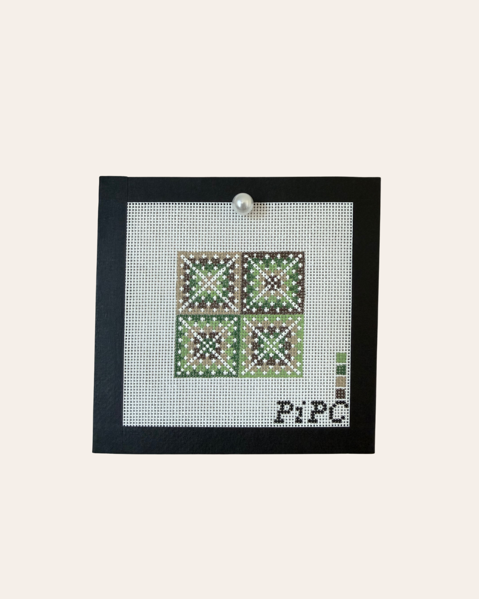 Green Granny Square - Needlepoint Canvas