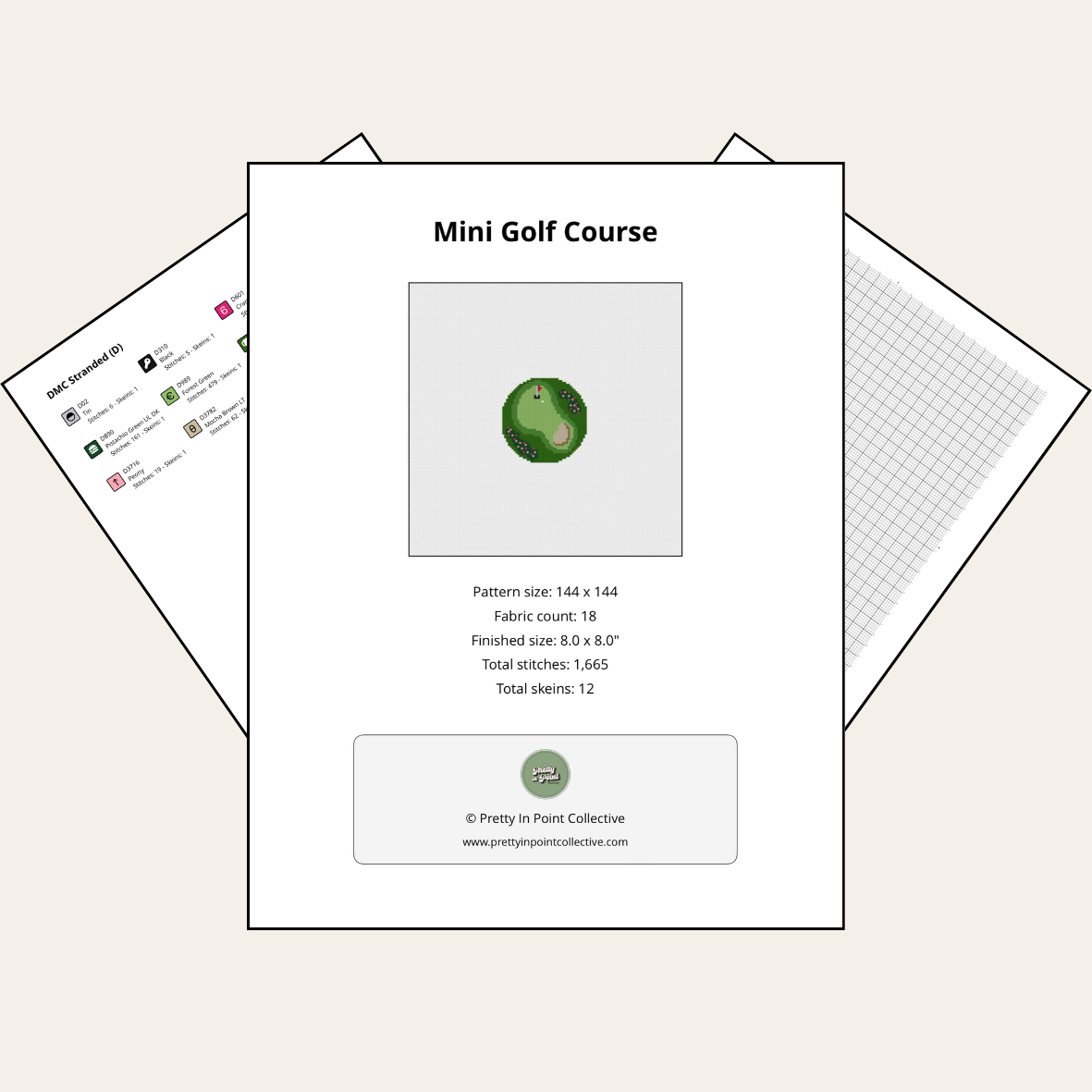Mini Golf Course - Cross Stitch Kit