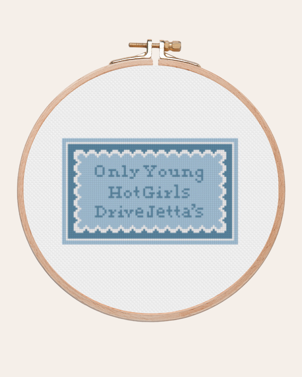 Hot Girls Drive Jetta’s - Cross Stitch Kit