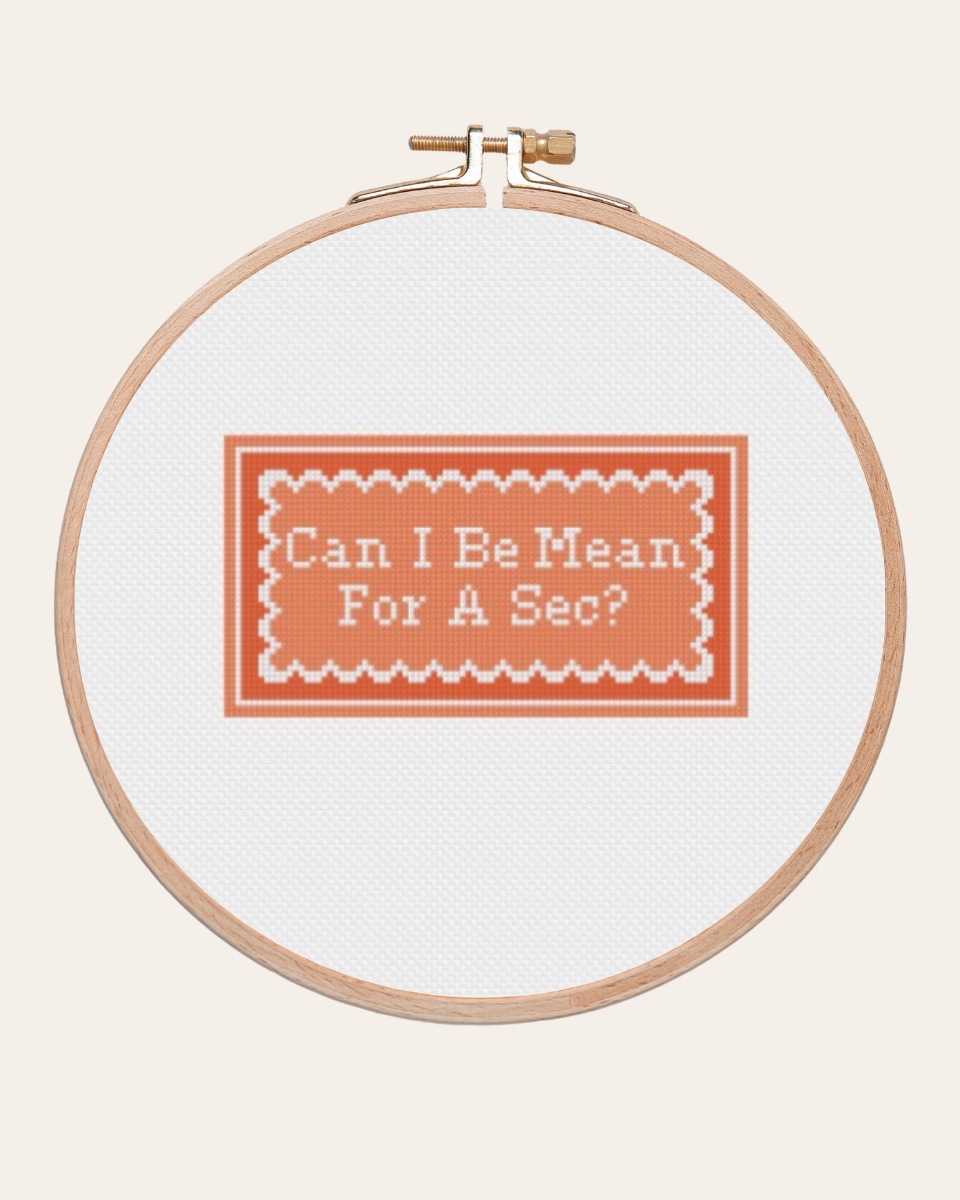 Can I Be Mean For A Sec? - Cross Stitch Kit