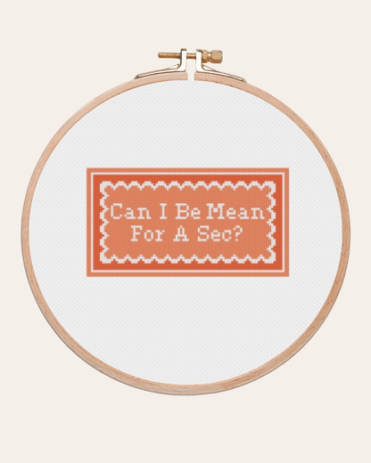Can I Be Mean For A Sec? - Cross Stitch Kit