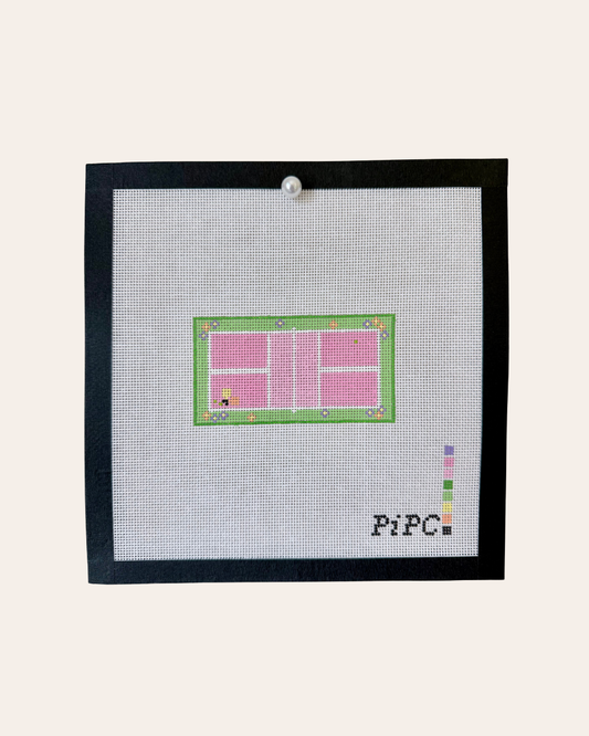 Pink Pickleball Court - Needlepoint Canvas